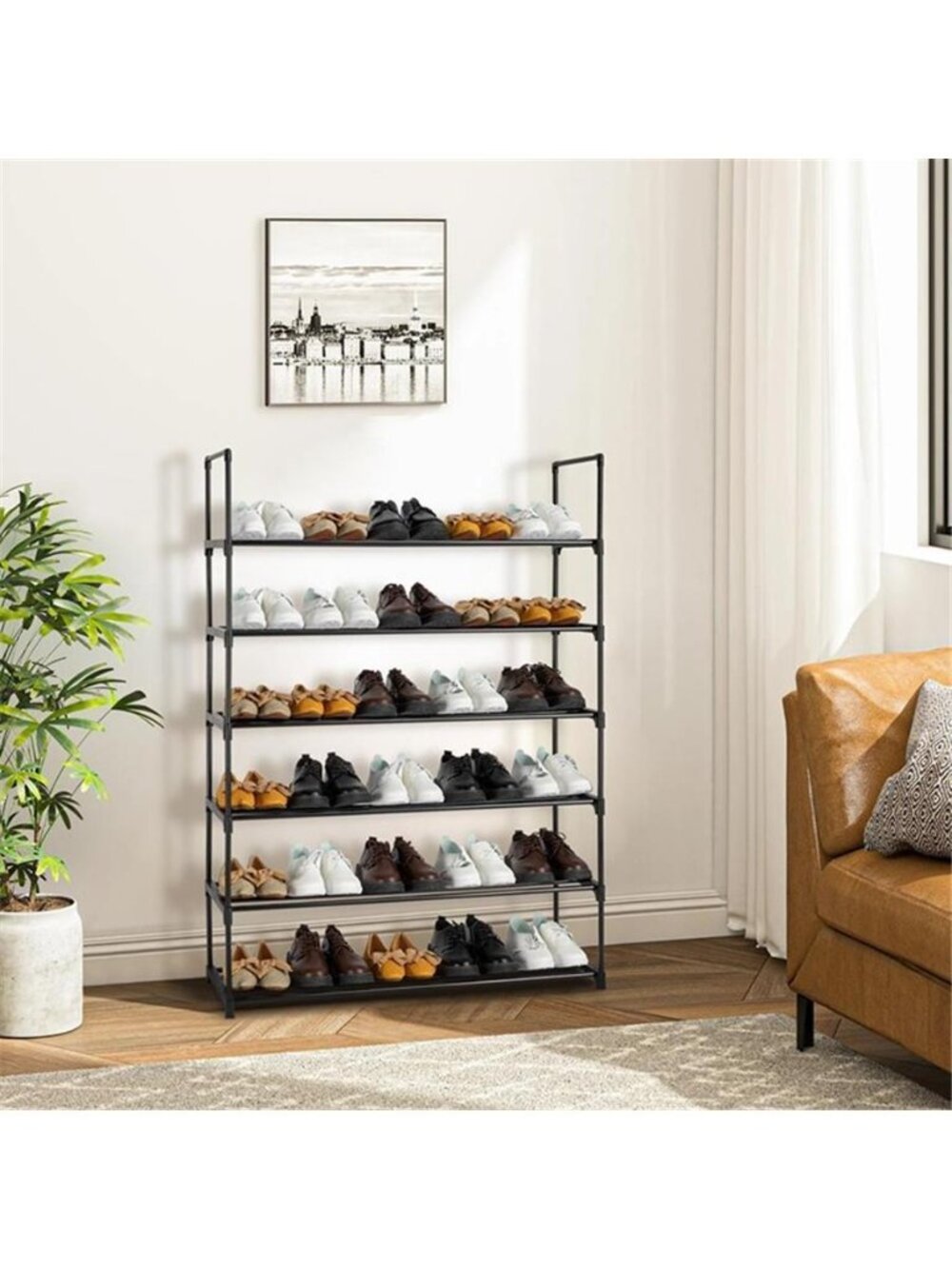 6 Tier 30 Pair Shoe Rack Shoe Tower Shelf Storage Organizer Bedroom Closet